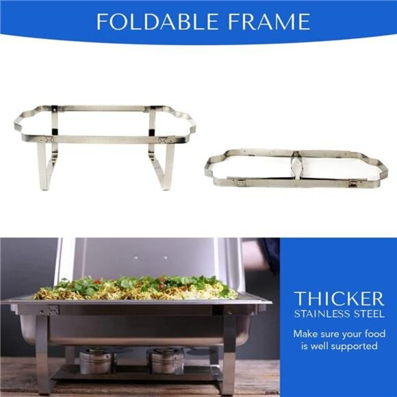 4 Pack 8QT Chafing Dish High Grade Stainless Steel Chafer Complete Set - Picture 6 of 7